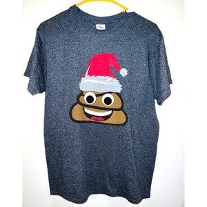 Santa Poop Emoji Graphic Tee Shirt - Delta Apparel Medium